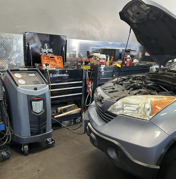 Car getting maintenance